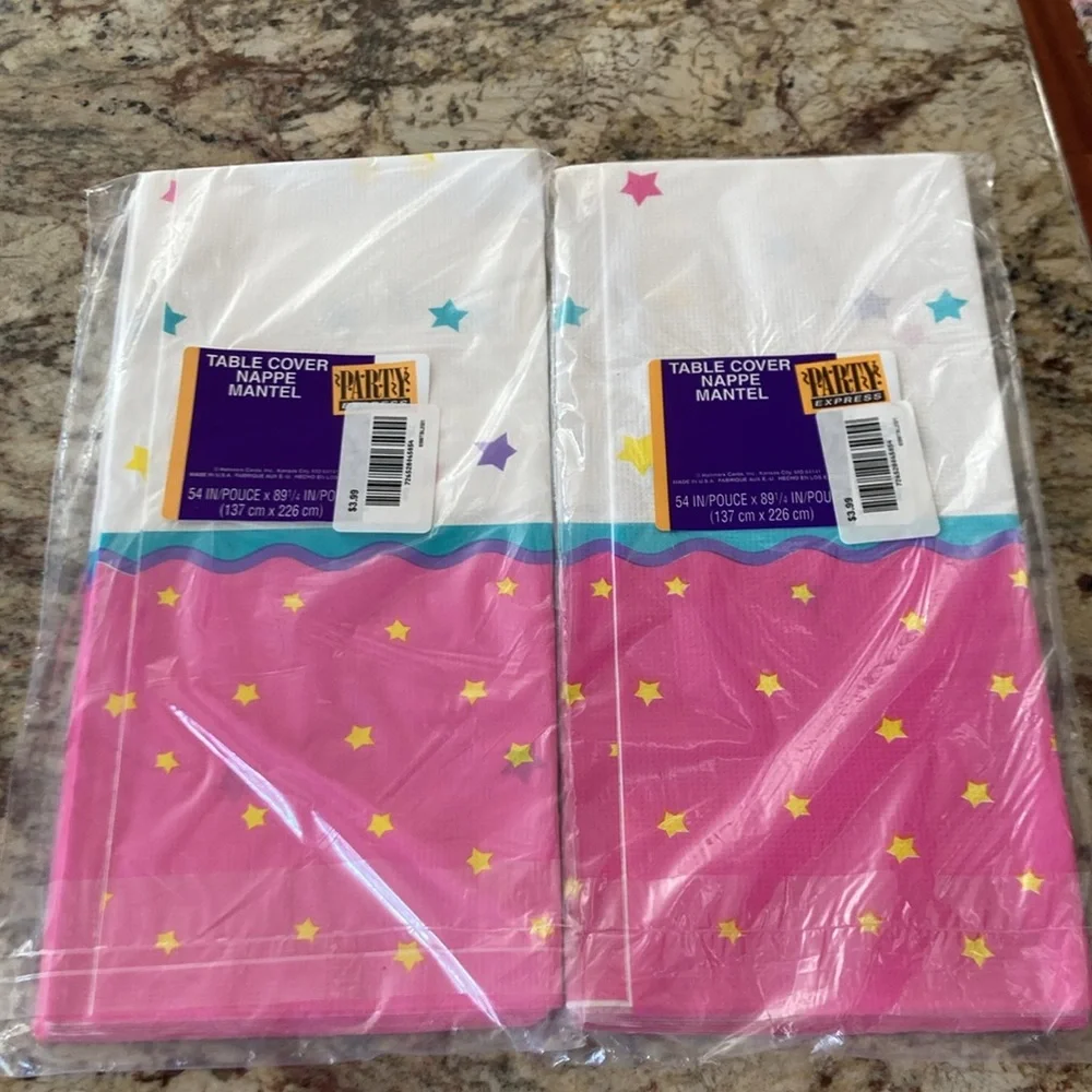 Vtg Barbie Hallmark Party Disposable Table Cover New 1995 pink rose ballet